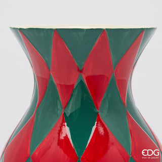 EDG Enzo De Gasperi Vase Losanges Amphore H22 cm