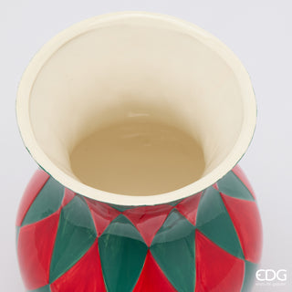 EDG Enzo De Gasperi Vase Losanges Amphore H22 cm
