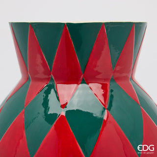EDG Enzo De Gasperi Vase Losanges Amphore H30 cm