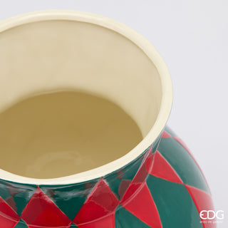 EDG Enzo De Gasperi Vase Losanges Amphore H30 cm