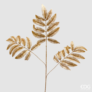 EDG Enzo de Gasperi Künstlicher Farnzweig mit Goldglitter, H95 cm