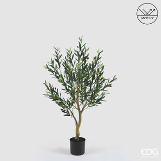 EDG Enzo De Gasperi Pianta Artificiale Olivo Anti-UV con Vaso H129 cm