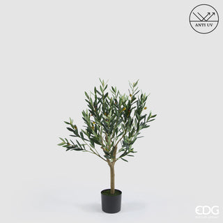 EDG Enzo De Gasperi Pianta Artificiale Olivo Anti-UV con Vaso H93 cm