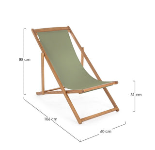 Andrea Bizzotto Noemi Relax Deckchair in Green Wood