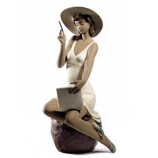 Estatua de Porcelana Nao Letras de Verano Al. 31 cm