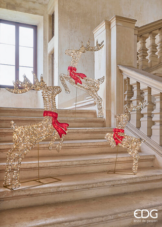 EDG Enzo De Gasperi Decoro Renna con Fiocco 960 Microled H119 cm