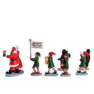 Lemax Santa's Elves Parade Set 7 Pieces in Resin