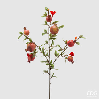 EDG Enzo De Gasperi Ramo di Melograno x7 con Foglie Giallo e Rosso H76 cm