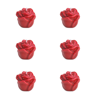 Hervit Set 6 Pink Candles D4.5 cm Red Lacquered