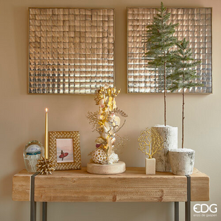 EDG Enzo De Gasperi Set 2 Candele Stelo Oro Lisce H30 cm