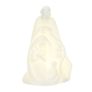 Hervit Holy Family in White Porcelain with LED Light H16 cm
