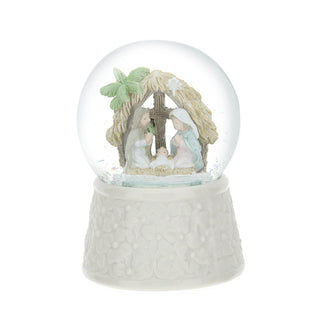 Hervit Water Sphere Music Box Nativity Snow in Porcelain D6.5x10 cm