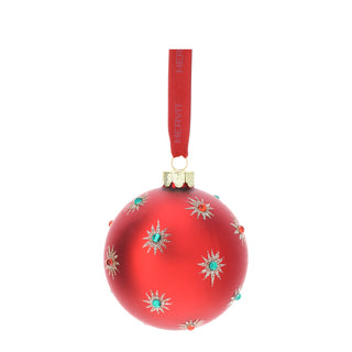 Hervit Red Blown Glass Christmas Bauble D8 cm