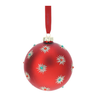 Hervit Red Blown Glass Christmas Bauble D10 cm