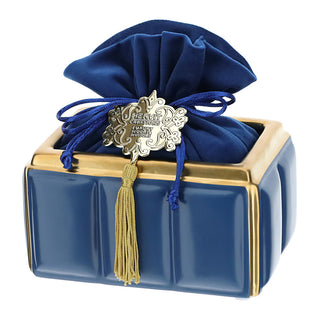 Hervit Recipiente Cerámica con Bolsa Azul Oro 16x11 cm