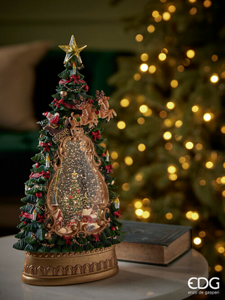 EDG Enzo De Gasperi Decoro Pino con Movimento Musica e Luci H34 cm