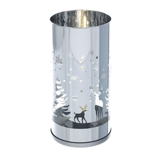 Lámpara navideña Hervit plateada de cristal D10x20 cm