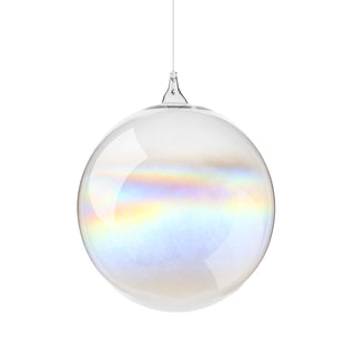 Hervit Transparent Iris Blown Glass Christmas Bauble D8 cm