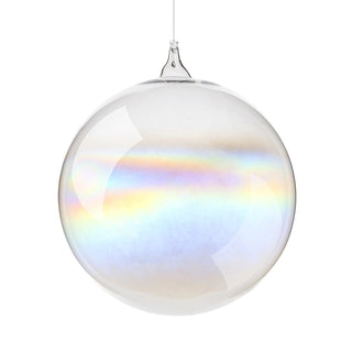 Hervit Transparent Iris Blown Glass Christmas Bauble D10 cm