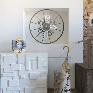 Arts and Crafts Big Kalesy Clock White and Beige D70 cm