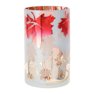 Hervit Foliage Christmas Vase in Red Glass D12x20 cm