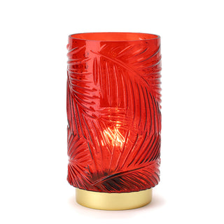 Hervit Fern Ruby Glass Lamp D11x20 cm