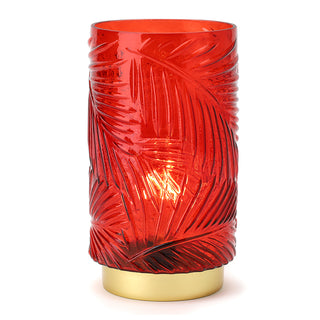 Hervit Fern Ruby Glass Lamp D14.5x26 cm