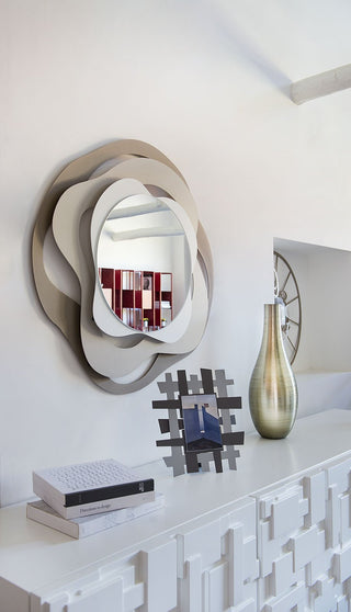 Arti e Mestieri Specchio Isotta Beige Sabbia Bianco 83x80 cm