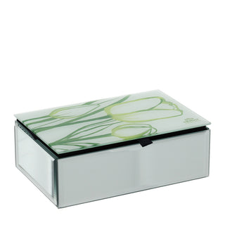 Hervit Creations Tulip Jewelery Box in Green Glass
