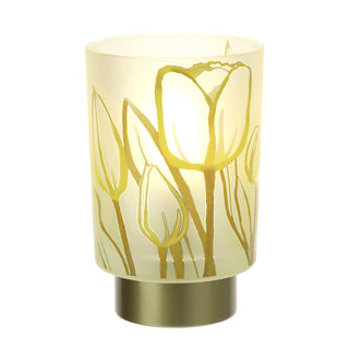 Hervit Creations Tulip Lámpara de Cristal 10x16 cm Amarillo