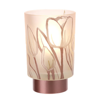 Hervit Creations Tulip Glass Lamp 10x16 cm Pink