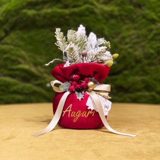 Árbol de Navidad perfumado Lena Flowers de terciopelo rojo Al. 17 cm