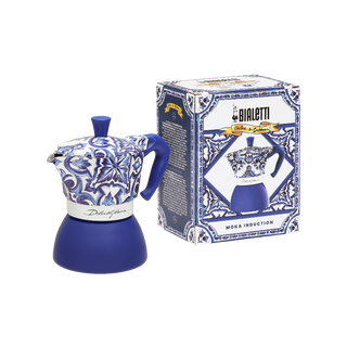 Bialetti Moka Induzione 4 Tazze Dolce&Gabbana Blu Mediterraneo