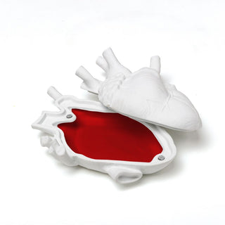 Seletti Love In A Box Porcelain Container with red velvet 13.6 cm