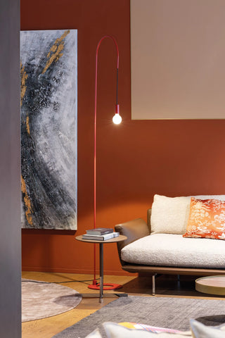 Zafferano Filo Lampada da Terra 242 cm Rosso Opaco