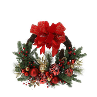 Hervit Creations Corona Natalizia Pino con Decori D61 cm