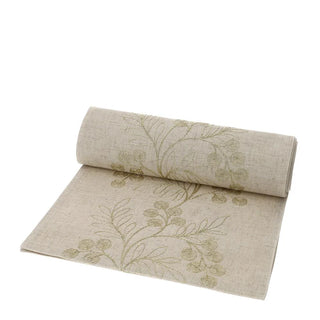 Hervit Creations Runner Ecru Floreale con Rilievo Oro 36x180 cm