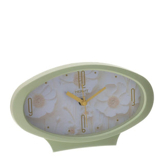 Hervit Orologio da Tavolo Ovale CanvasVerde 19X11CM