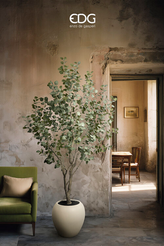EDG Enzo De Gasperi Pianta Artificiale Eucalipto Vouge con Vaso H244 cm