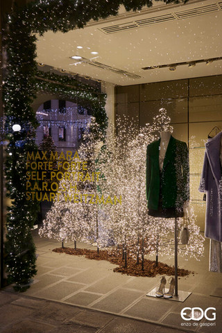 EDG Enzo De Gasperi Buchenbaum mit 1300 Mini-LEDs, Sockel, Höhe 210 cm, Weiß