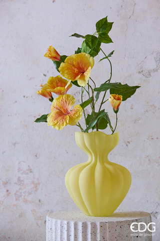 EDG Enzo De Gasperi Vaso Flow Sinuoso H32 cm Giallo