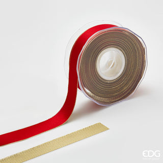 EDG Enzo de Gasperi Classic Ribbon 25 mm Double Face 10 Meters Red Gold