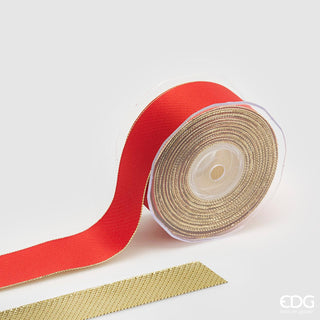 EDG Enzo de Gasperi Classic Ribbon 40 mm Double Face 10 Meters Red Gold