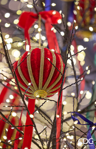 EDG Enzo De Gasperi Red Velvet Christmas Ball D10 cm