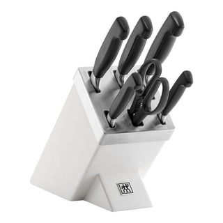 Zwilling Ceppo di Coltelli 7 Pezzi Four Star in Legno Bianco