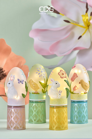 EDG Enzo De Gasperi Set 4 pz Decoro Uovo Twist H20 cm