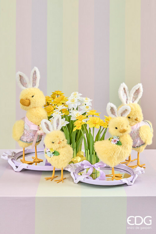 EDG Enzo De Gasperi Vassoio Decorativo Fiocchi Ovale 37 cm Rosa