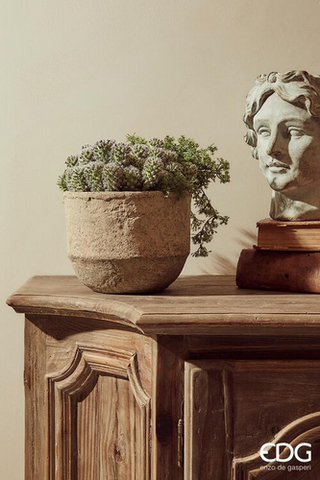 EDG Enzo De Gasperi Vintage Runde Cemecotto Vase H16 D20 cm