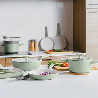 BergHOFF Casseruola Alta Antiaderente con Coperchio Leo Balance 24 cm Sage