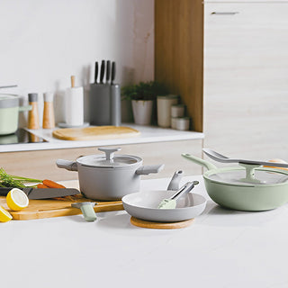 BergHOFF Padella Wok Antiaderente con Coperchio Leo Balance 28 cm Sage